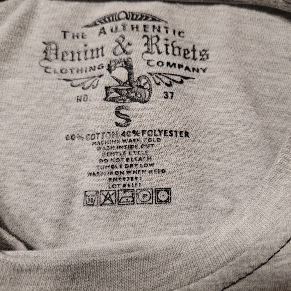 The Authentic Denim & Ribets T-Shirt Size Small Grey - Picture 5 of 5